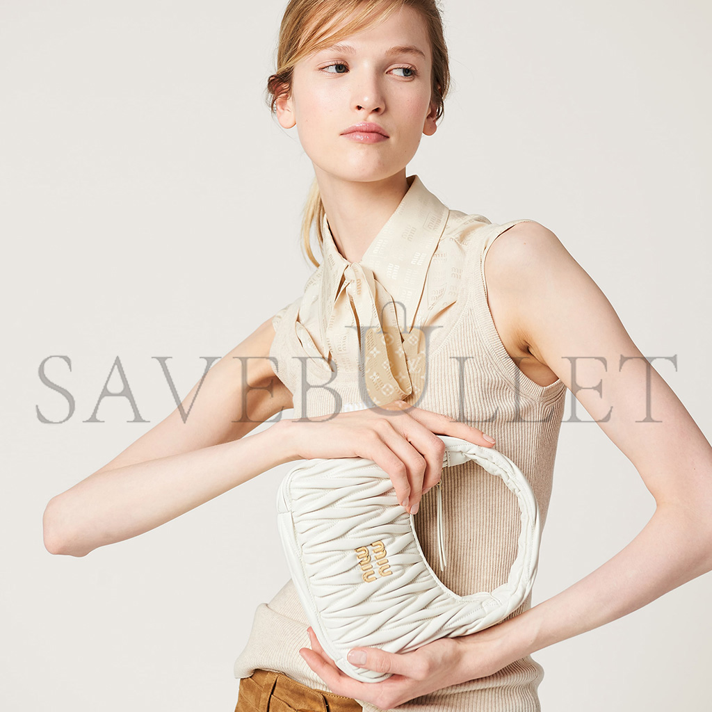 MIU MIU WANDER MATELASSÉ NAPPA LEATHER HOBO BAG 5BC125 (20*17*6cm) MIU MIU WANDER MATELASSÉ NAPPA LEATHER HOBO BAG 5BC125 (20*17*6cm)